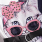 Cute cat round neck dress summer dress  1258