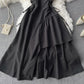 Black A line dress fashion dress  726