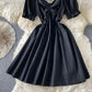 Black A line short dress party dress  715