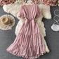 Süßes A-Linie V-Ausschnitt kurzes Kleid Modekleid 698