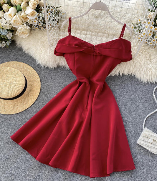 Cute A line short dress fashion dress  733