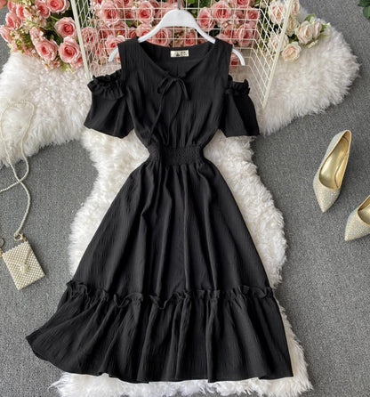 Süßes kurzes Kleid in A-Linie Modekleid 727