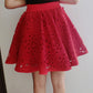 Cute A line skirt red/black skirt  3506