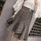 Stylish irregular plaid skirt  3475