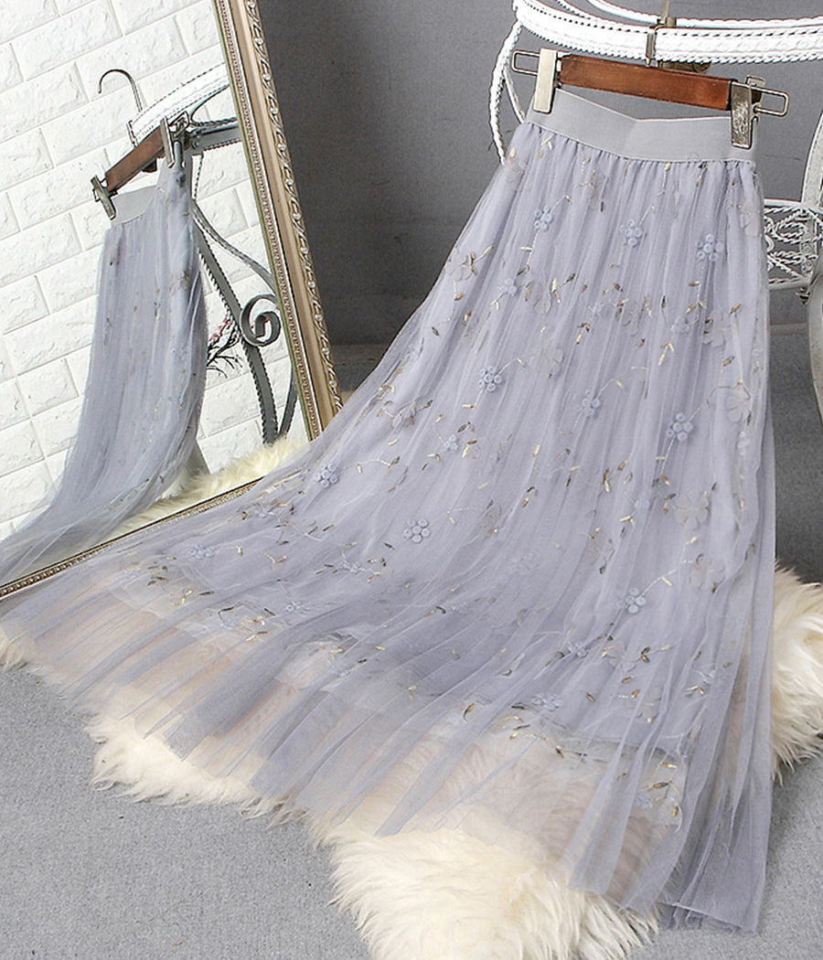 Cute applique tulle skirt  3512