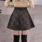 Fashionable woolen plaid short skirt  3479