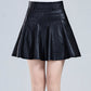 Stylish A line short skirt leather skirt  3466
