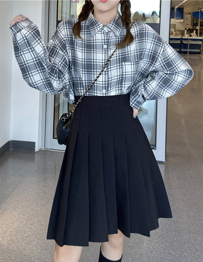 Jolie jupe plissée noire 3498 