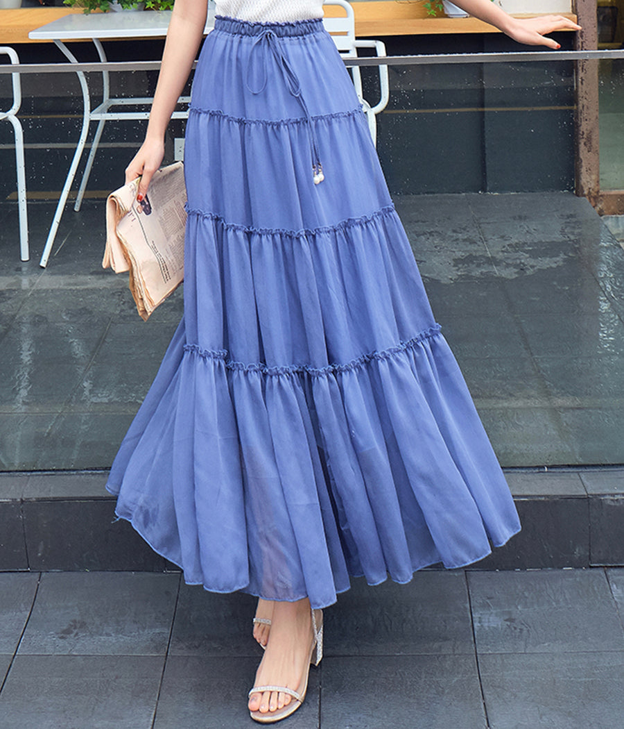 Jupe en mousseline de soie douce pour femme 3507