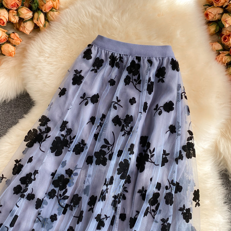 Jupe courte trapèze en tulle mignon 3446