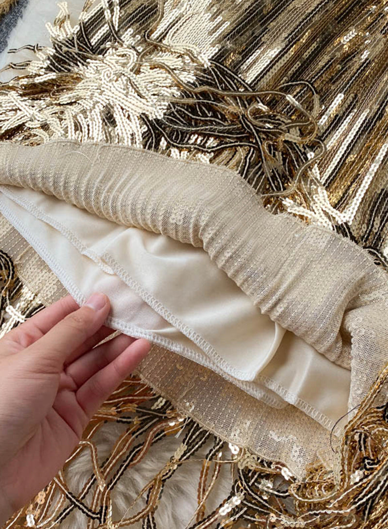 Robe portefeuille à paillettes brillantes 3490