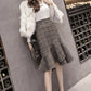 Stylish irregular plaid skirt  3475