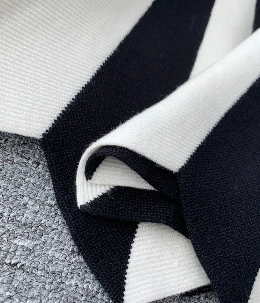 Jupe à rayures en ligne A, jupe tricotée de haute qualité 3511