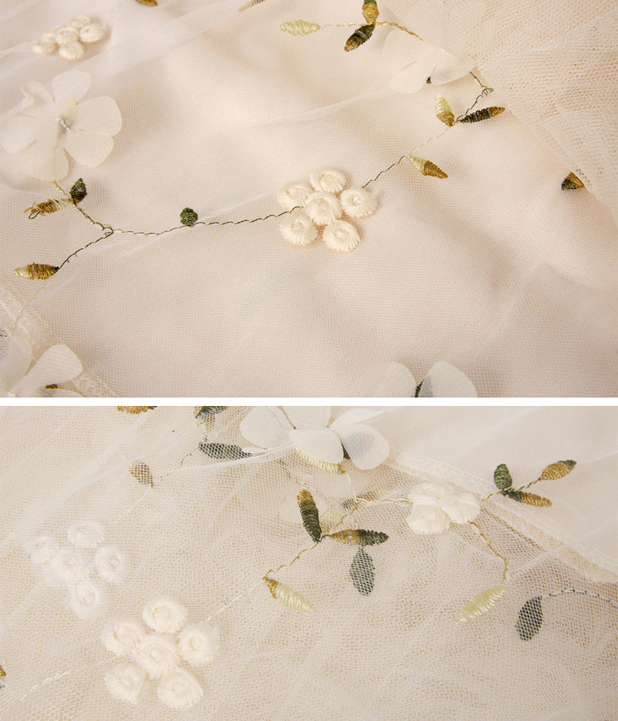 Cute applique tulle skirt  3512