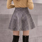 Fashionable woolen plaid short skirt  3479