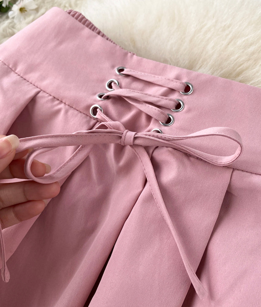 Jupe trapèze rose mignonne 3459