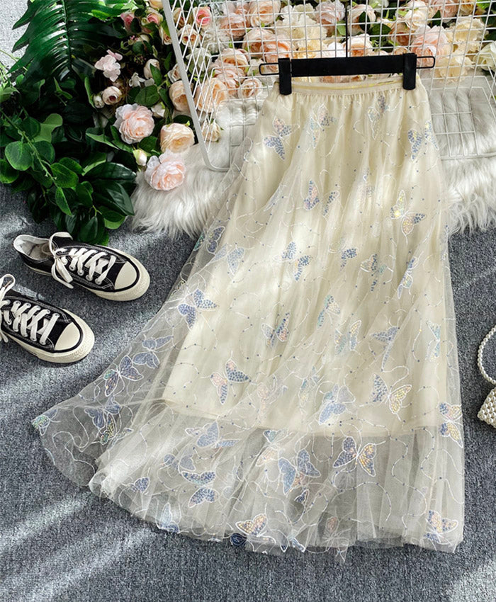 Jupe en tulle brillant à paillettes pour fille 3492