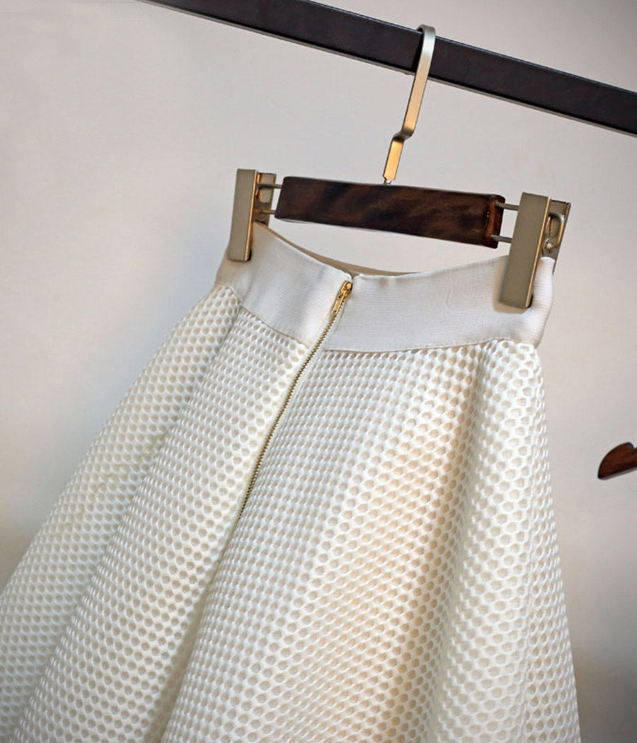 Jupe trapèze élégante blanche/noire 3505