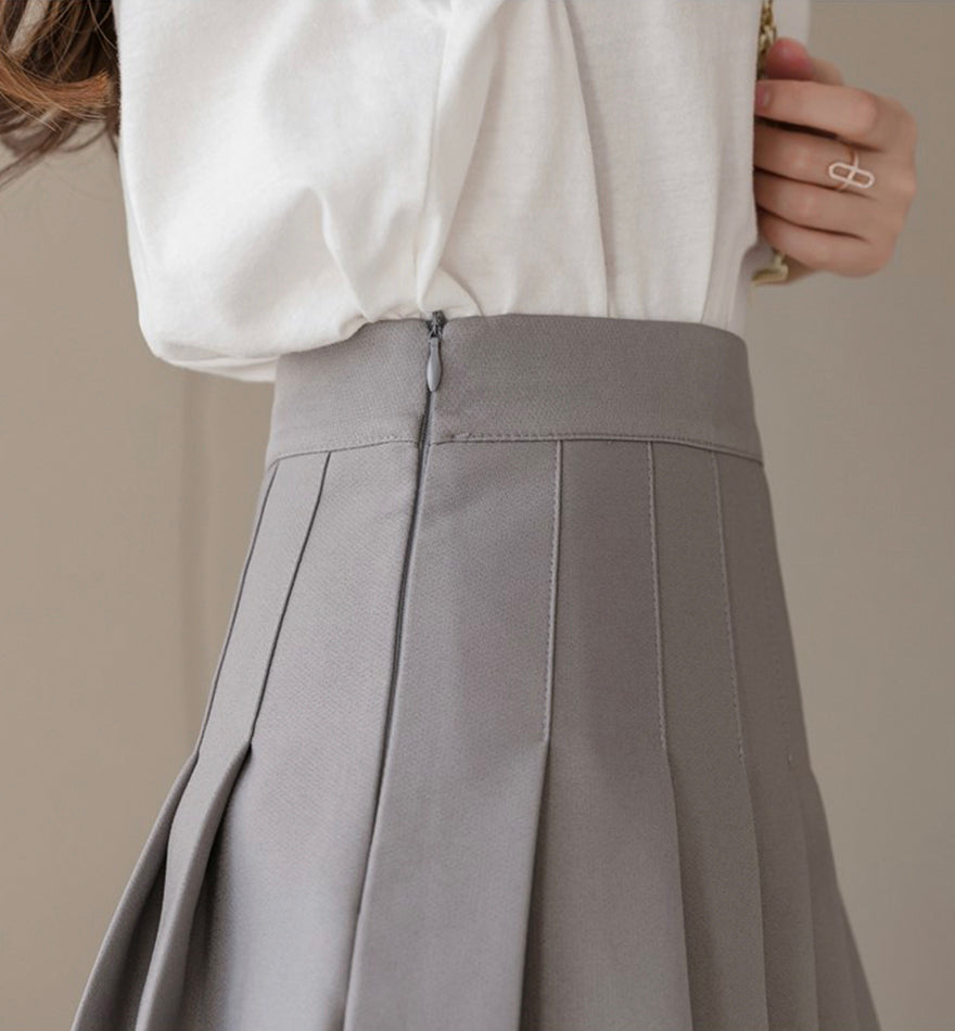 Lovely A line short pleated skirt  3467