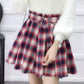Jupe plissée trapèze mignonne à carreaux 3480