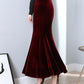 Mermaid velvet long skirt  3483