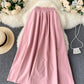 Jupe trapèze rose mignonne 3459