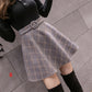 Fashionable woolen plaid short skirt  3479