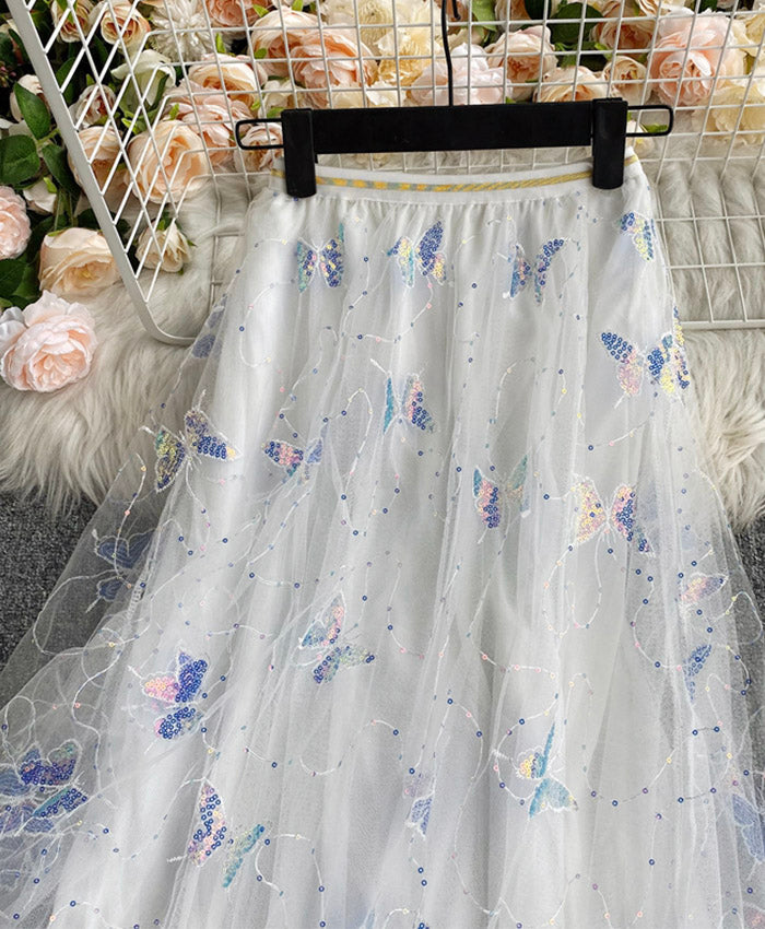 Jupe en tulle brillant à paillettes pour fille 3492