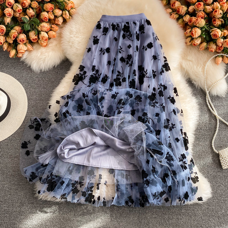 Jupe courte trapèze en tulle mignon 3446