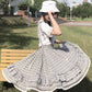 Sweet plaid suspender skirt plaid skirt  3491