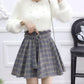 Jupe plissée trapèze mignonne à carreaux 3480