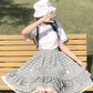 Sweet plaid suspender skirt plaid skirt  3491