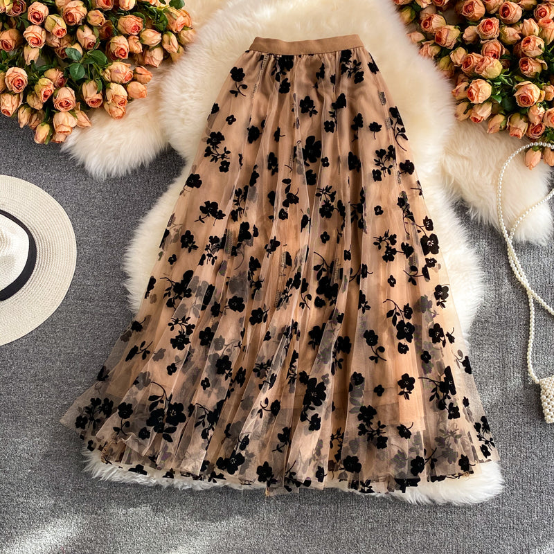 Jupe courte trapèze en tulle mignon 3446