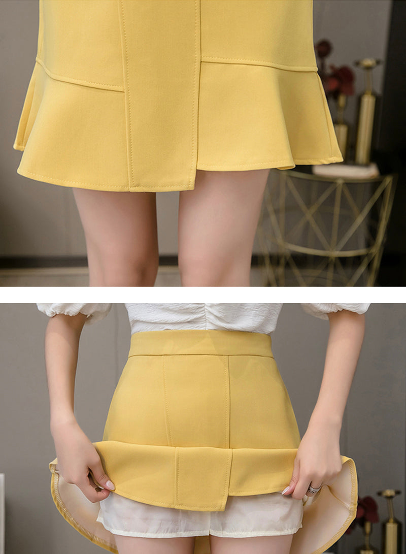 Lovely A line chiffon irregular short skirt wrap hip skirt  3487
