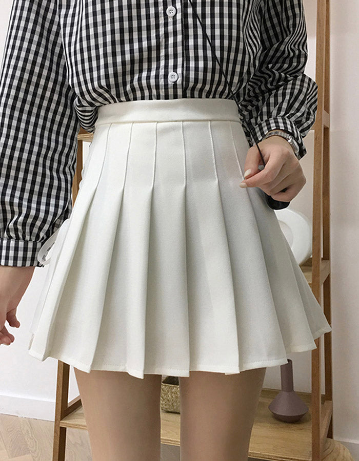 Jupe plissée mignonne à nœud latéral en coupe A 3499