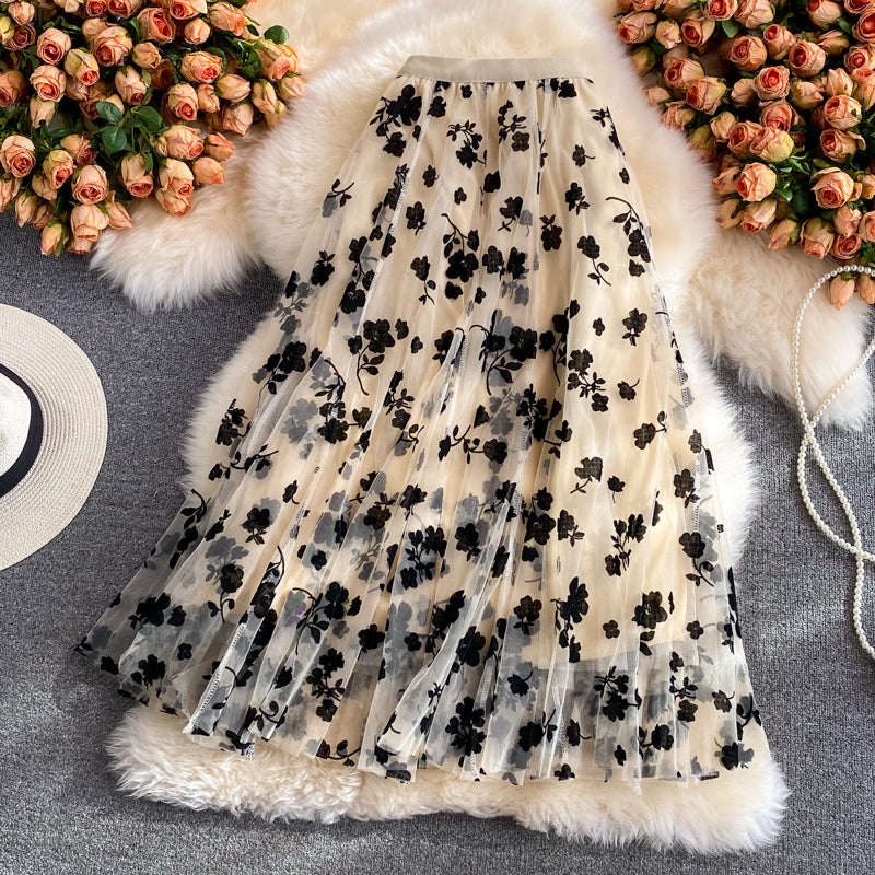 Jupe courte trapèze en tulle mignon 3446