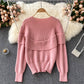 Lovely flowers long sleeve sweater round neck sweater 005