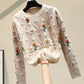 Cute round neck long sleeve sweater  073