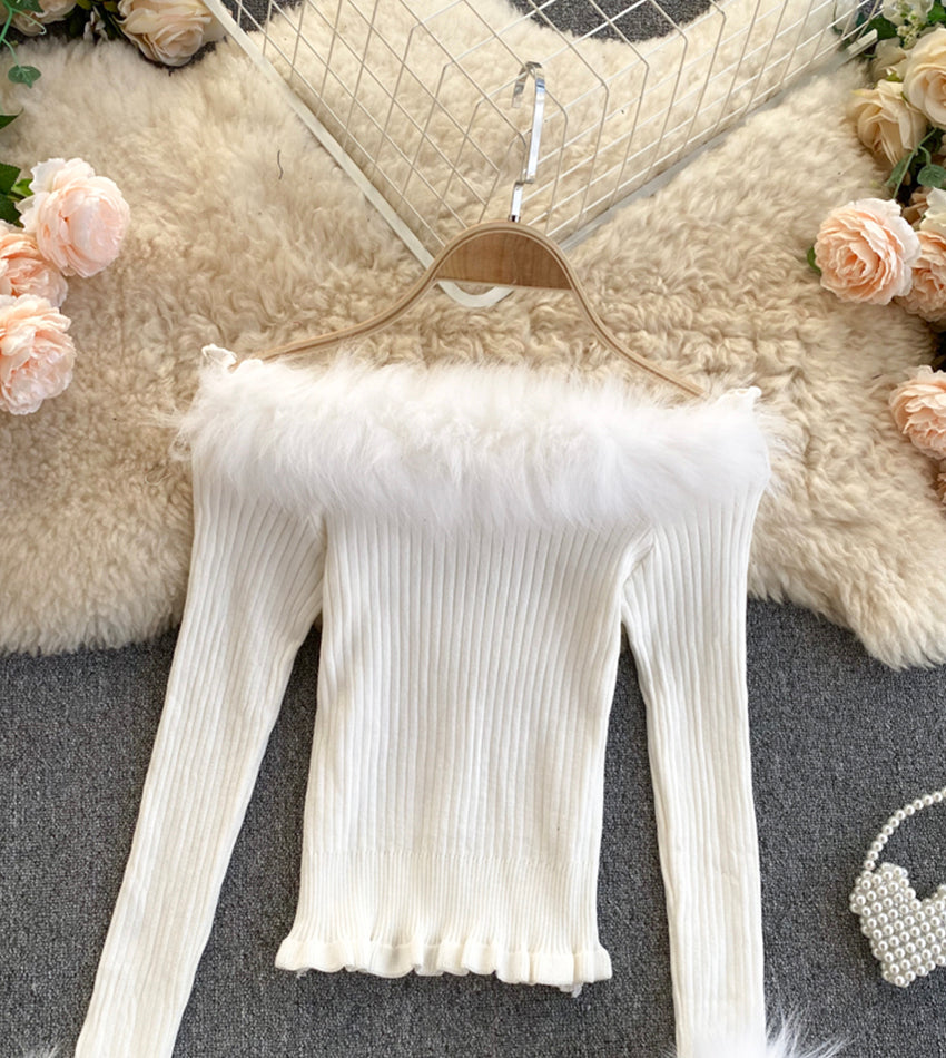 Stylish long sleeve knitted sweaters  054