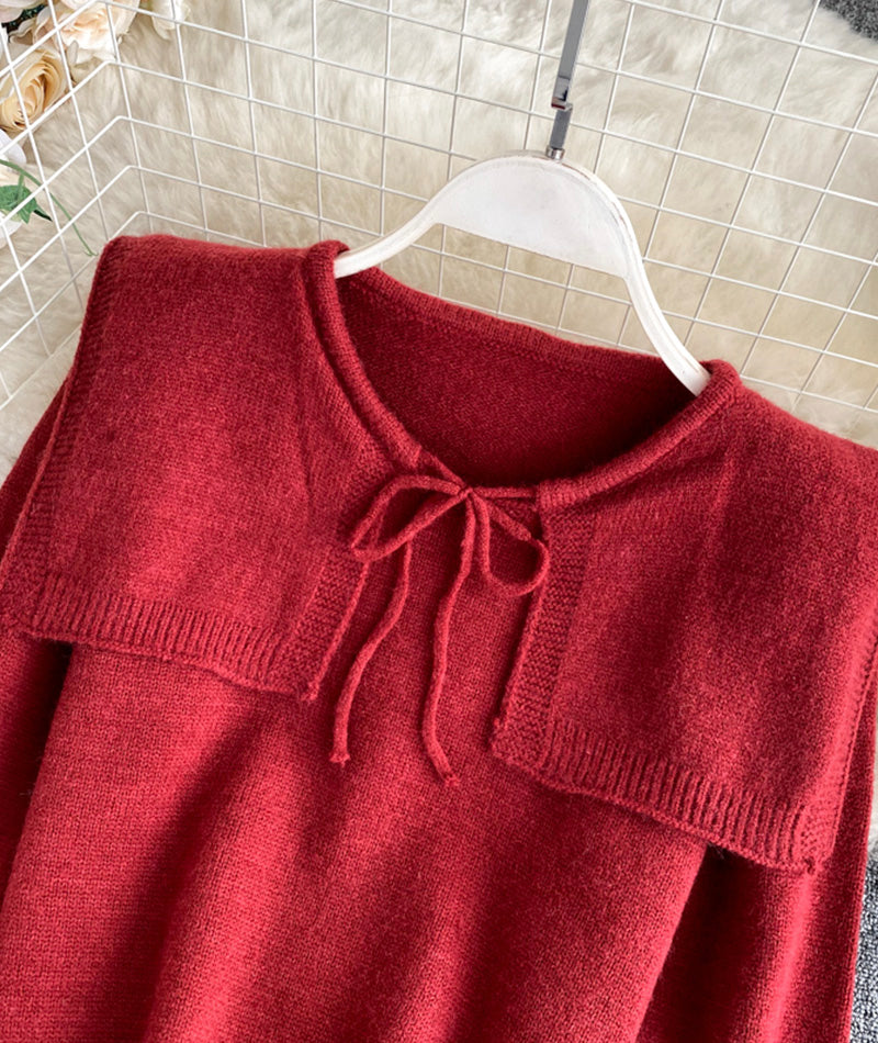 Uniquely designed lapel sweater  088