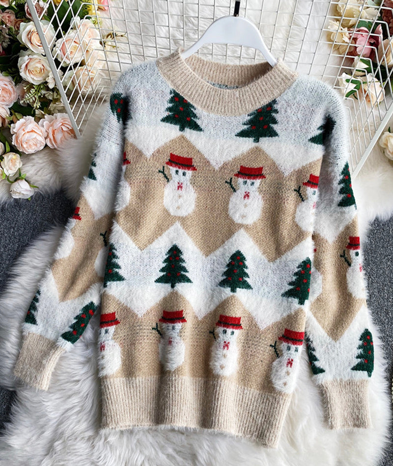Pullover süßer Pullover mit Weihnachtsmuster 059