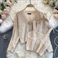 Fashionable knitted cardigan two-piece sweater 023