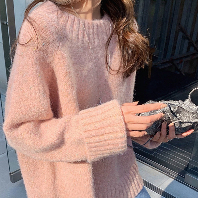 Cute pink long sleeve sweater  036