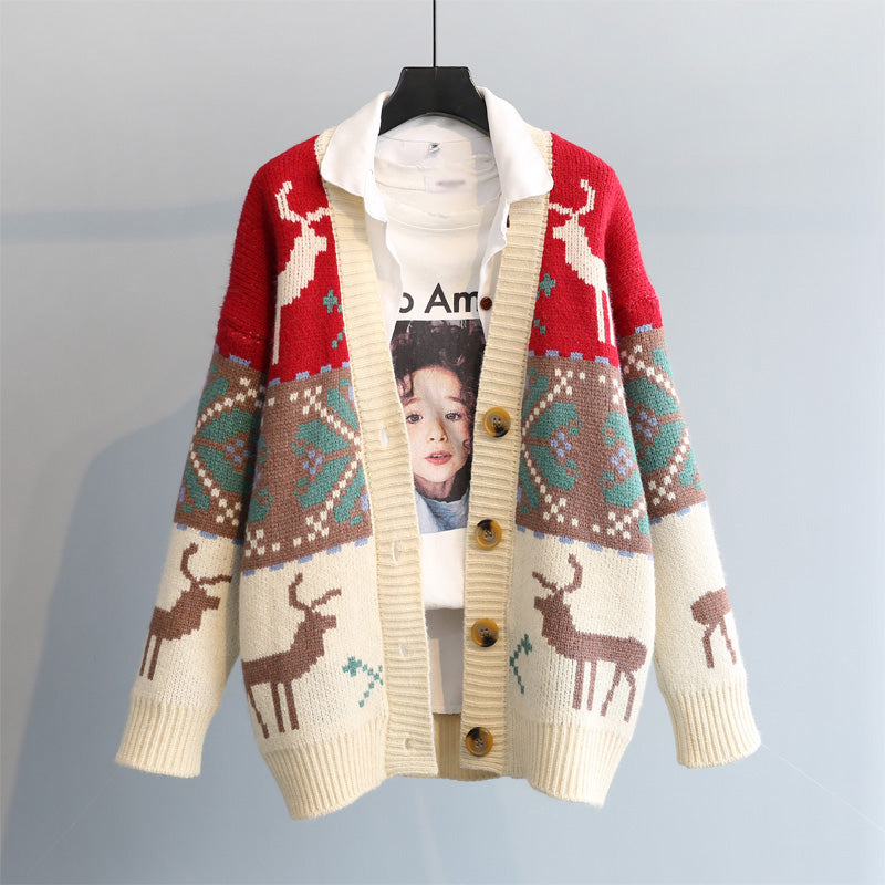 Cute cardigan fawn sweater  034