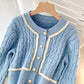 Cute knitted short long sleeve sweater  013