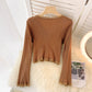 Simple Cardigan Lace Long Sleeve Sweater  020