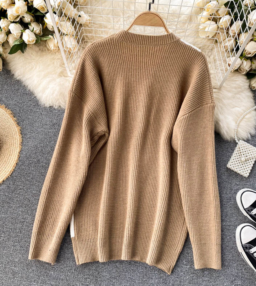 Cute bow knitted sweater dress  056
