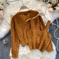 Fashionable knitted cardigan two-piece sweater 023