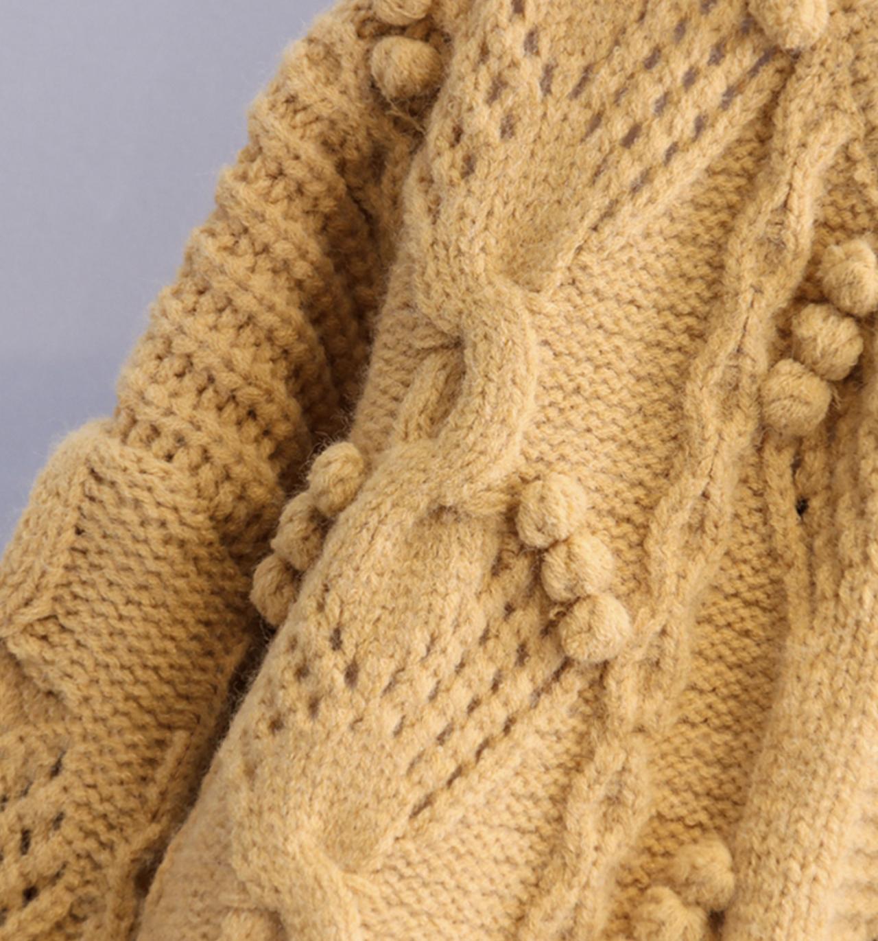 Retro knitted twist long sleeve sweater  014