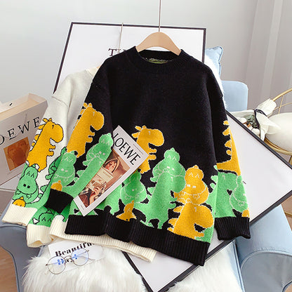Cute dinosaur long sleeve sweater  033
